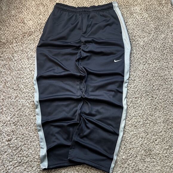 NIKE Mens Track Pants XL black Dri Fit Athletic Zip Ankle Warm Up Vintage - Picture 1 of 6